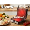 ELDOM GK200 GRILO Grelhador de contacto 2000W com termostato regulável, placas antiaderentes, preto/prateado