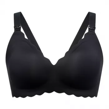 MOMCOZY YN46 Sutiã de amamentação sem costuras com suporte floral preto 2XL