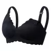 MOMCOZY YN46 Sutiã de amamentação sem costuras com suporte floral preto 3XL