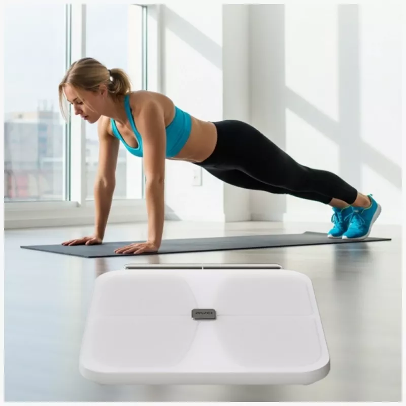 Balança corporal multifunções AWEI SS1 com Bluetooth 5.0, branco