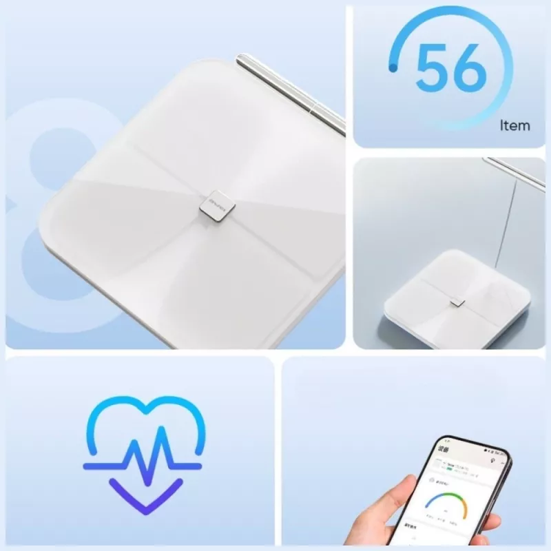 Balança corporal multifunções AWEI SS1 com Bluetooth 5.0, branco