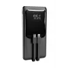 Powerbank Gembird PB10-PD20-LCD-01 com cabos integrados, carregamento rápido 20W, 10000 mAh, preto