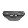 Powerbank Gembird PB10-PD20-LCD-01 com cabos integrados, carregamento rápido 20W, 10000 mAh, preto