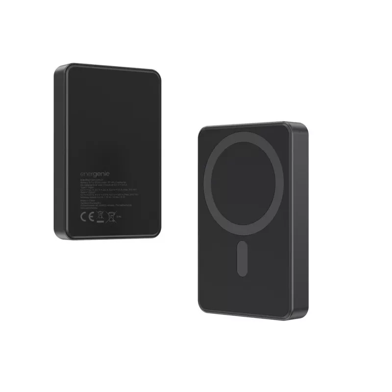 Powerbank magnética sem fios Gembird PB10-WPC15M-01 15W, 10000 mAh, preto
