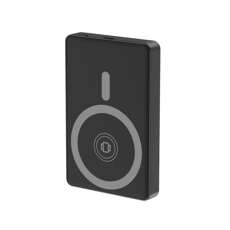 Powerbank magnética sem fios Gembird PB10-WPC15M-LCD-01 com LCD, 15W, 10000 mAh, preto