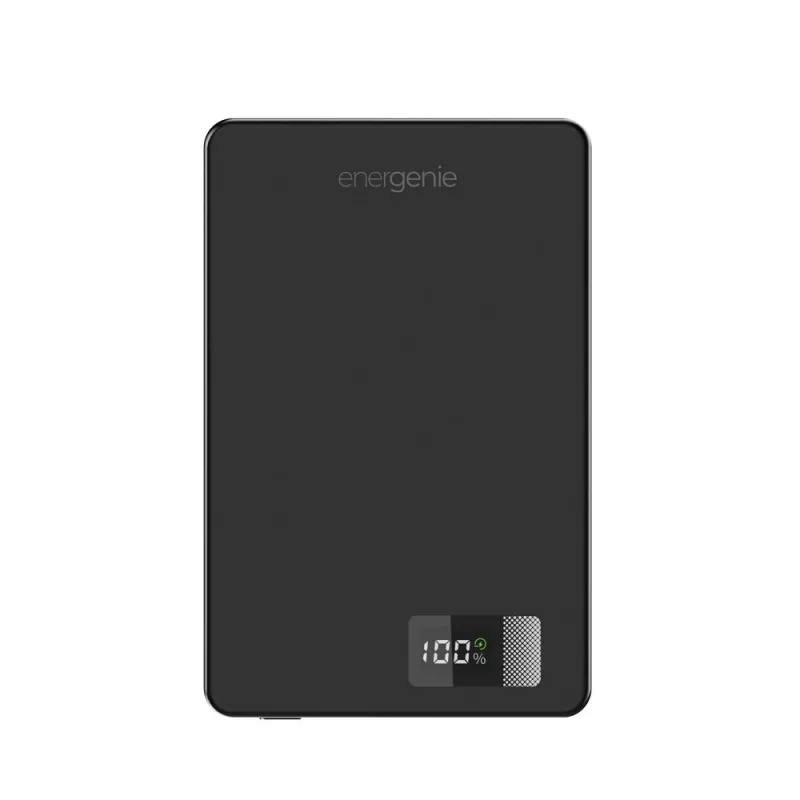 Powerbank magnética sem fios Gembird PB10-WPC15M-LCD-01 com LCD, 15W, 10000 mAh, preto