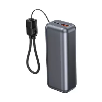 Powerbank compacta de carregamento rápido Gembird PB10-PD20-LCD-02 com ecrã LCD, 20W, 10000 mAh, Space Grey