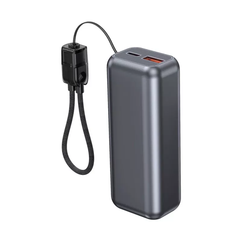 Powerbank compacta de carregamento rápido Gembird PB10-PD20-LCD-02 com ecrã LCD, 20W, 10000 mAh, Space Grey