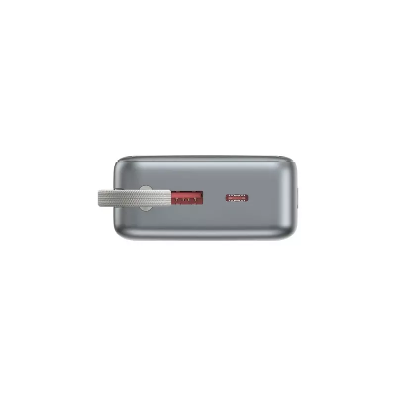 Powerbank de carregamento rápido Gembird PB20-PD65-LCD-01 com cabos integrados, 65W, 20000 mAh, preto