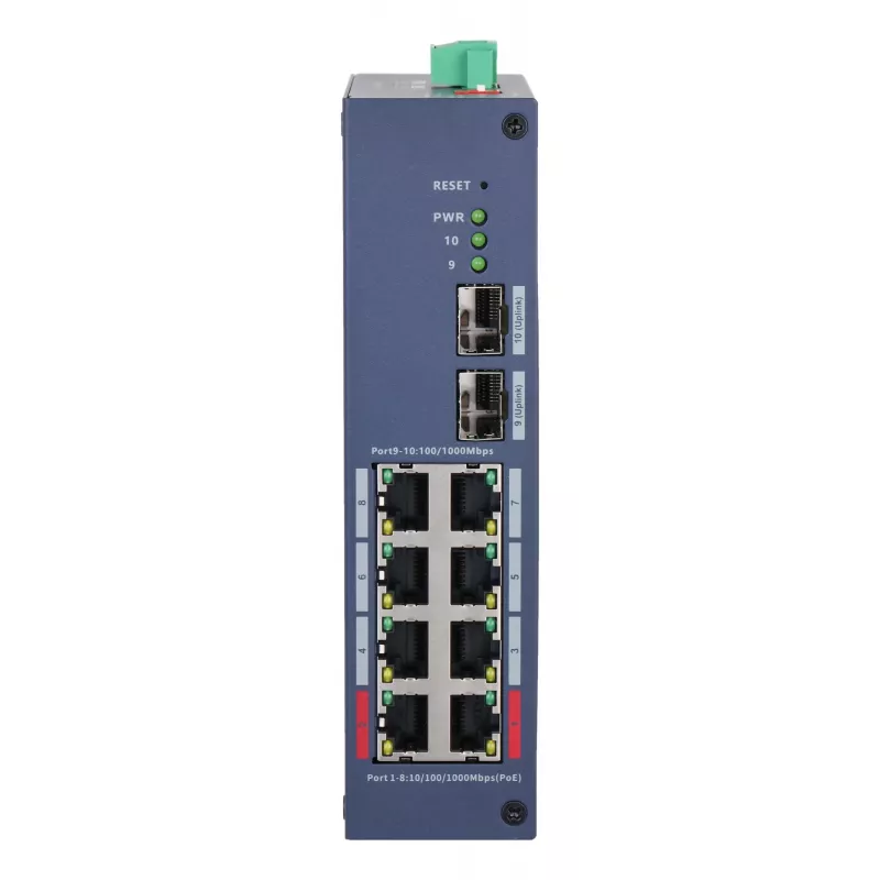 DAHUA CHS4210-8GT-110 switch gerido L2, 8 portas Gigabit PoE+, orçamento PoE 110W