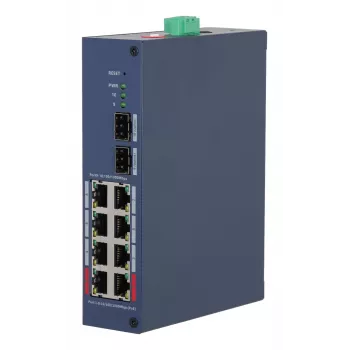 DAHUA CHS4210-8GT-110 switch gerido L2, 8 portas Gigabit PoE+, orçamento PoE 110W