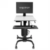 Ergotron WorkFit-C Single HD estação de trabalho sentado/em pé - carrinho móvel - preto, cinzento - 12,7 kg - 76,2 cm (30 polegadas) - VESA 75x75, 100x100, 200x100, 200x200 - 360°