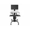 Ergotron WorkFit-C Single HD estação de trabalho sentado/em pé - carrinho móvel - preto, cinzento - 12,7 kg - 76,2 cm (30 polegadas) - VESA 75x75, 100x100, 200x100, 200x200 - 360°