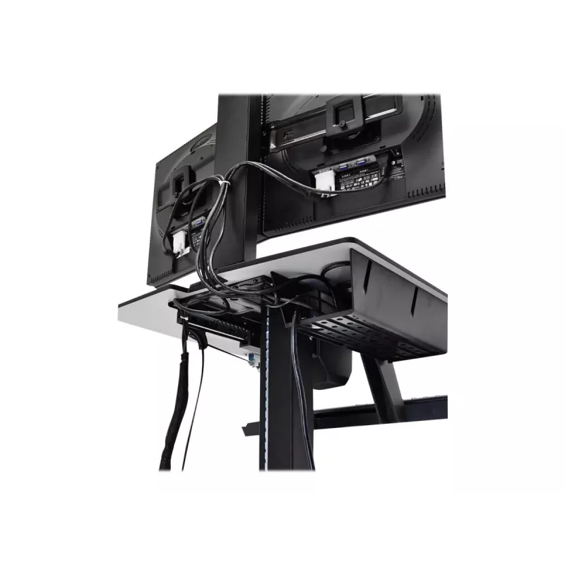 Ergotron WorkFit-C Single HD estação de trabalho sentado/em pé - carrinho móvel - preto, cinzento - 12,7 kg - 76,2 cm (30 polegadas) - VESA 75x75, 100x100, 200x100, 200x200 - 360°