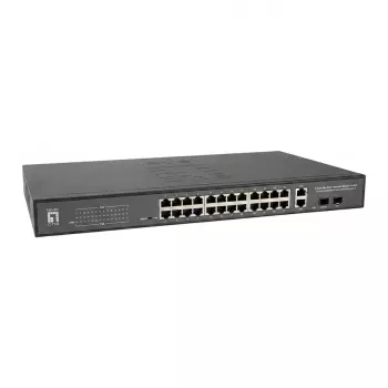 LevelONE GTP-2871DP switch L3 gerido PoE+ 24x GE PoE + 4x 10G SFP+ 440W rackmount 19