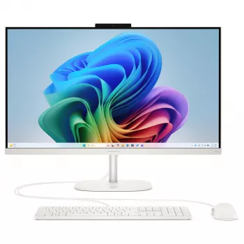 HP OmniStudio All-in-One 27-cw0174ng PC, ecrã 27 inch QHD, AMD Ryzen AI 7 445, 24GB RAM, 512GB SSD, Windows 11 Home, branco