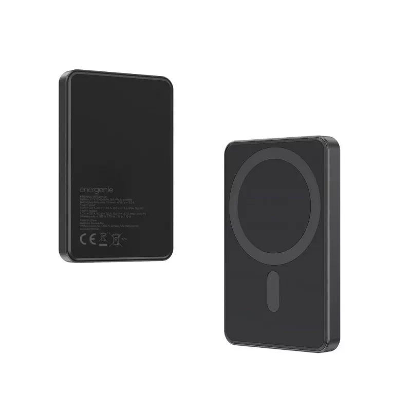 Gembird PB05-WPC15M-01 powerbank sem fios magnética 15W, 5000mAh, preto