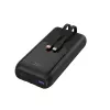 Gembird PB20-PD20-LCD-01 powerbank de carregamento rápido com cabos integrados, 20 W, 20000 mAh, preto