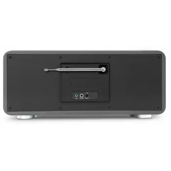 TechniSat DIGITRADIO 602 rádio DAB+/FM/Internet com Bluetooth, leitor de CD e carregador Qi - antracite/prateado