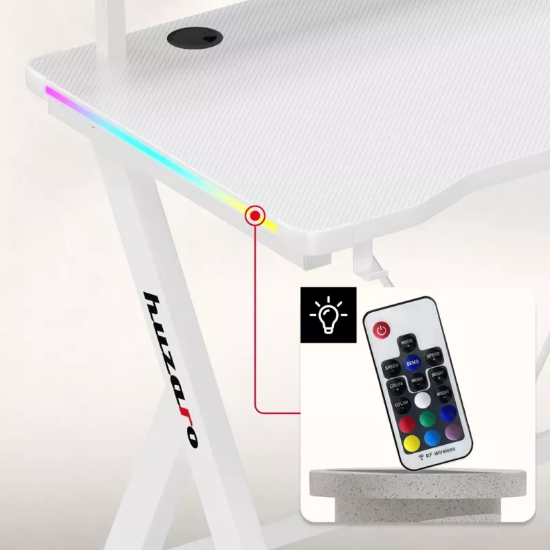 Huzaro Hero 1.9 RGB secretária gaming branca