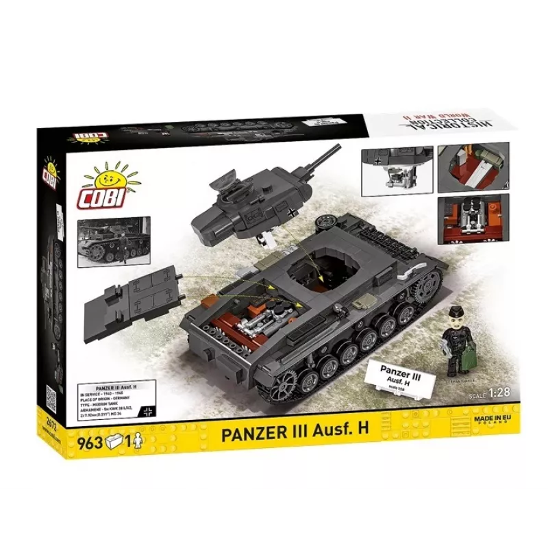 COBI 958 PCS HC WWII Panzer III Ausf. H conjunto de blocos de construção
