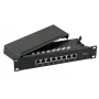 EFB Elektronik Mini Patch Panel STP Cat.6 8xRJ45 10 polegadas 1U preto RAL 9005