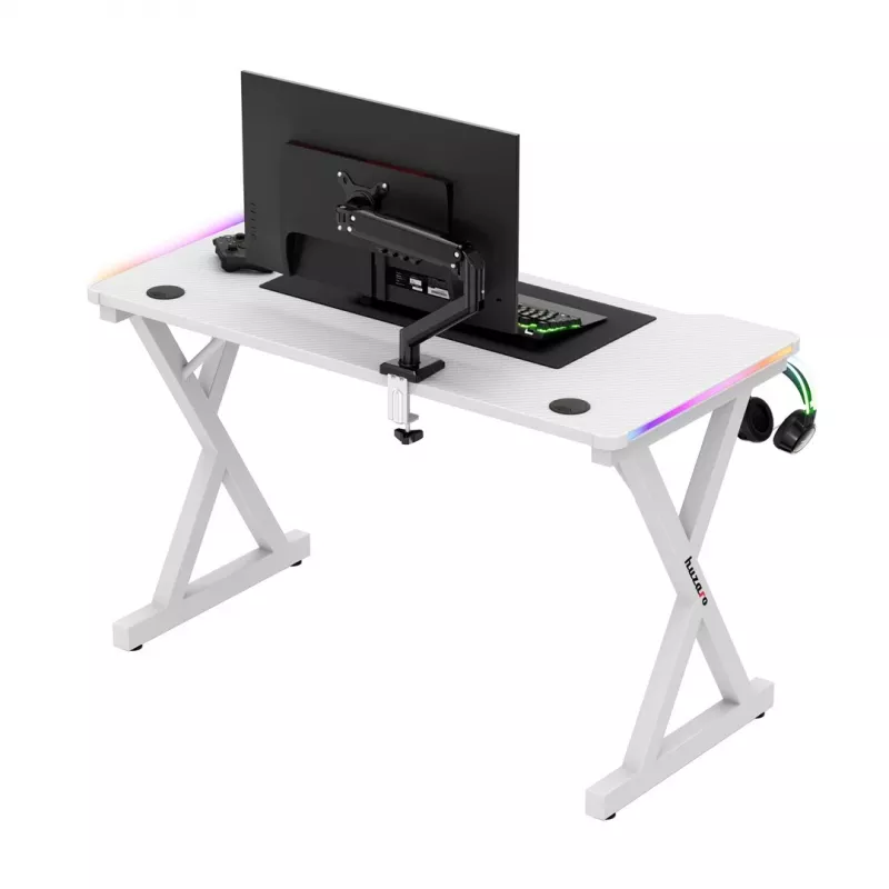 HUZARO HERO 2.3 RGB WHITE secretária gaming