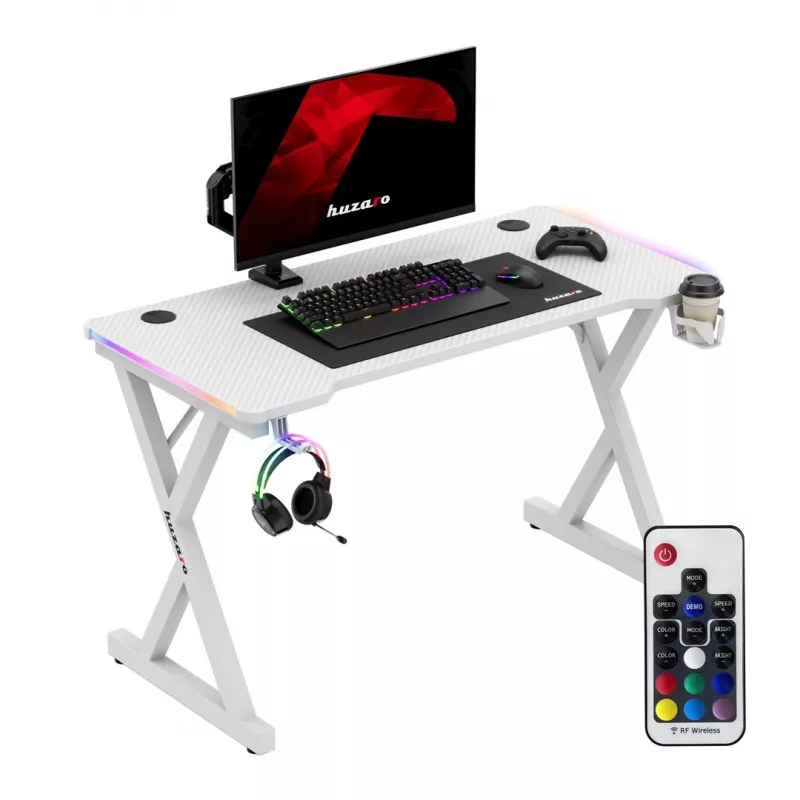 HUZARO HERO 2.3 RGB WHITE secretária gaming