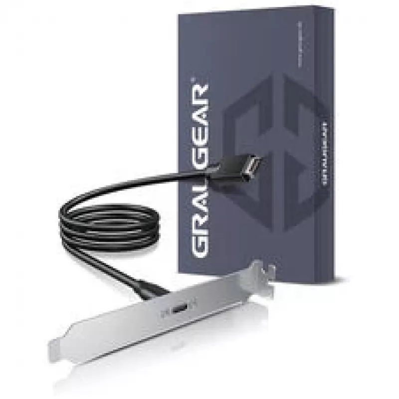 GRAUGEAR G-ETC-20G-B kit de adaptação de porta USB-C de alta velocidade com chapa PCI, 0,5 m, preto