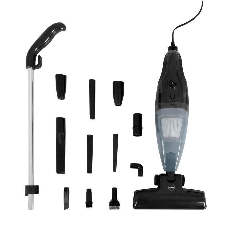 ELDOM OC600 2in1 TWINN aspirador sem saco com bateria, HEPA, preto/cinzento com detalhes vermelhos