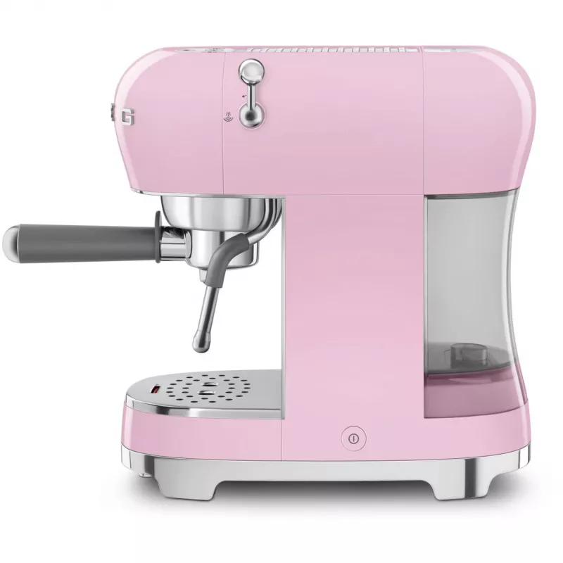 Smeg ECF02PKEU máquina de café expresso estilo retro anos 50, 1350 W, rosa