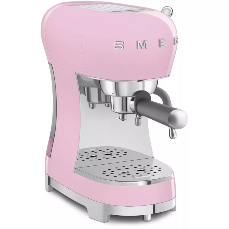 Smeg ECF02PKEU máquina de café expresso estilo retro anos 50, 1350 W, rosa