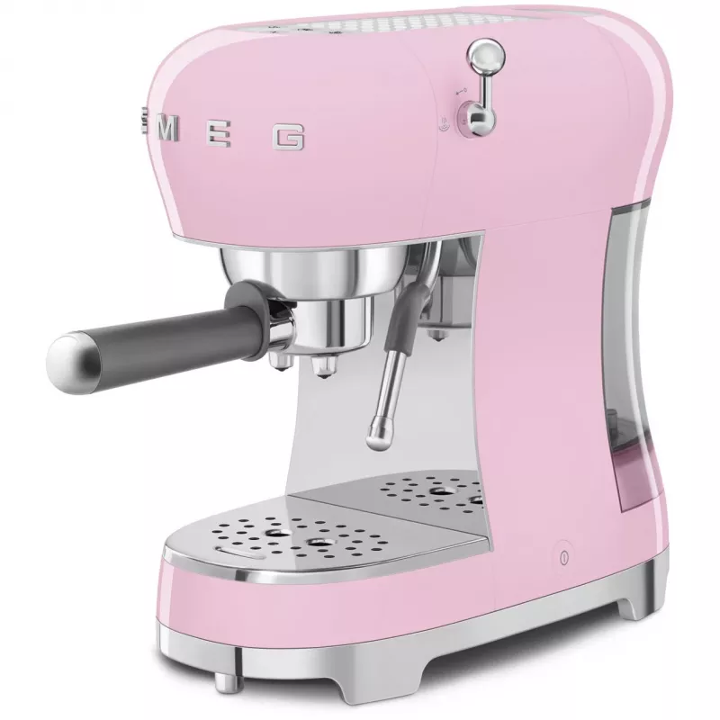 Smeg ECF02PKEU máquina de café expresso estilo retro anos 50, 1350 W, rosa