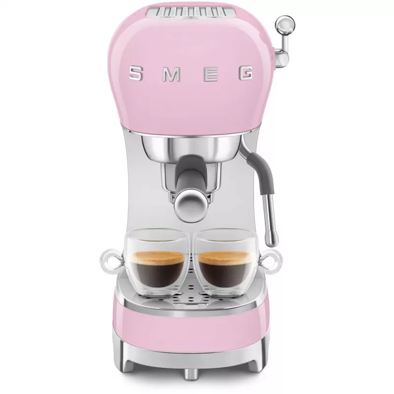 Smeg ECF02PKEU máquina de café expresso estilo retro anos 50, 1350 W, rosa