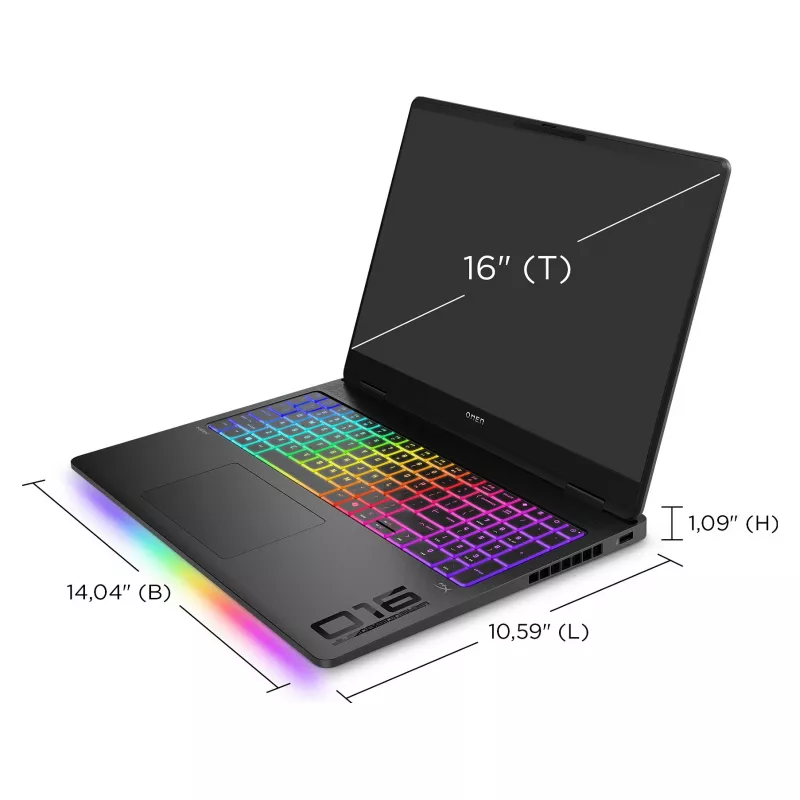 Portátil gaming HP OMEN MAX 16-ak0197ng – 16 polegadas QHD 240Hz, AMD Ryzen AI 9 HX 375, 32GB RAM, 1TB SSD, RTX 5080, Windows 11 Home