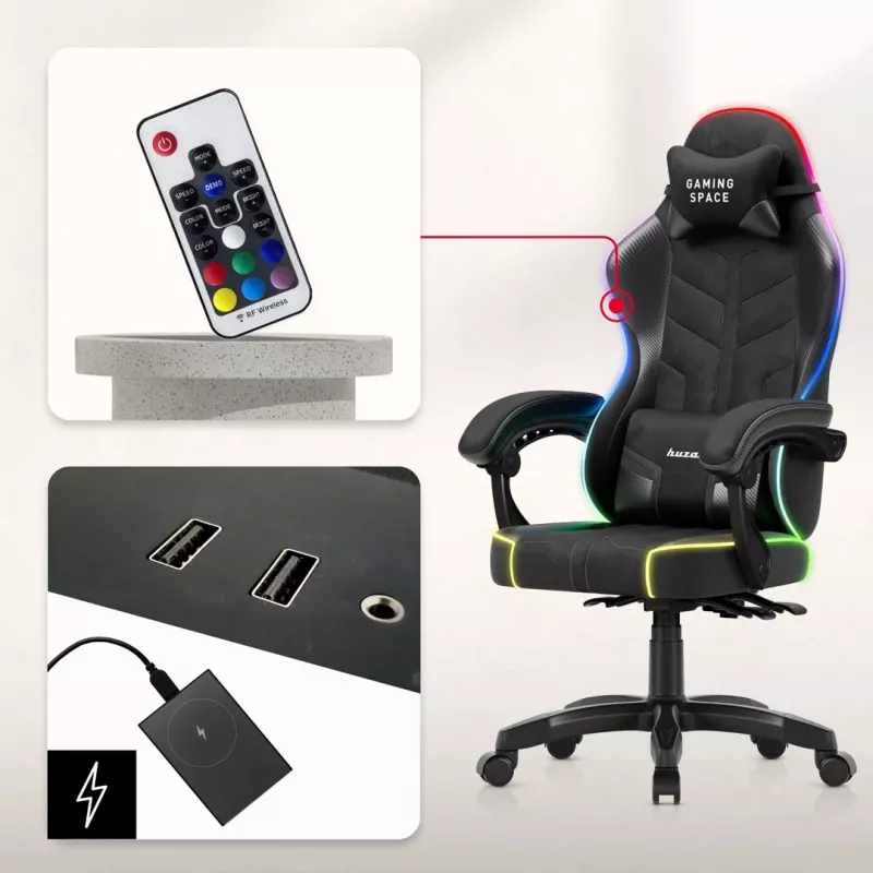 Cadeira Gaming Huzaro Force 2.7 RGB Black