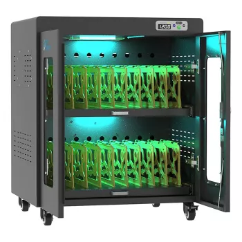 Carrinho de carregamento de portáteis GoodConnections ANTARES N20E para até 15,6 polegadas com desinfeção UVC, Preto
