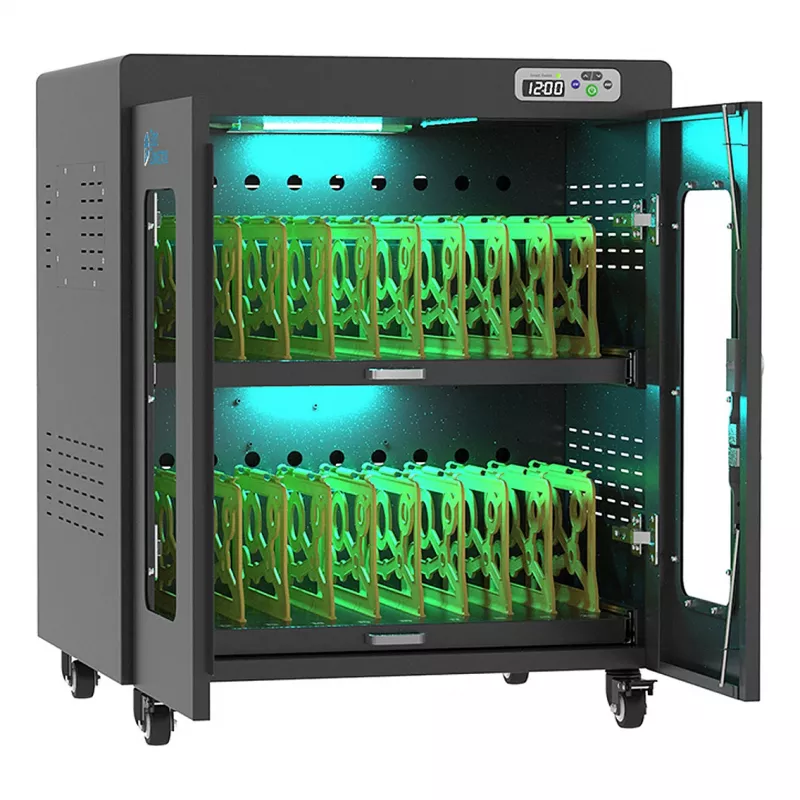 Carrinho de carregamento de portáteis GoodConnections ANTARES N20E para até 15,6 polegadas com desinfeção UVC, Preto