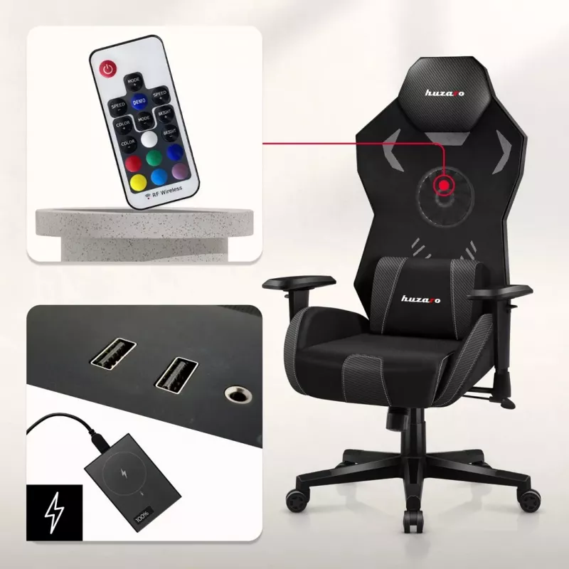 Cadeira Gaming Huzaro Combat 7.6 RGB Black