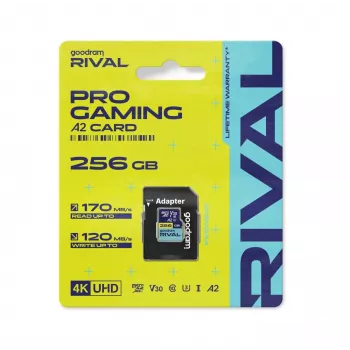 GOODRAM microSDXC 256GB RIVAL UHS-I U3 V30 A2 170/120MB/s + adaptador