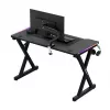 Secretária gaming HUZARO Hero 2.3 RGB - 1200x600mm, preto, Carbon Flex, RGB LED, altura fixa