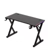 Secretária gaming HUZARO Hero 2.3 RGB - 1200x600mm, preto, Carbon Flex, RGB LED, altura fixa