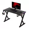 Secretária gaming HUZARO Hero 2.3 RGB - 1200x600mm, preto, Carbon Flex, RGB LED, altura fixa