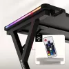 Secretária gaming HUZARO Hero 2.3 RGB - 1200x600mm, preto, Carbon Flex, RGB LED, altura fixa