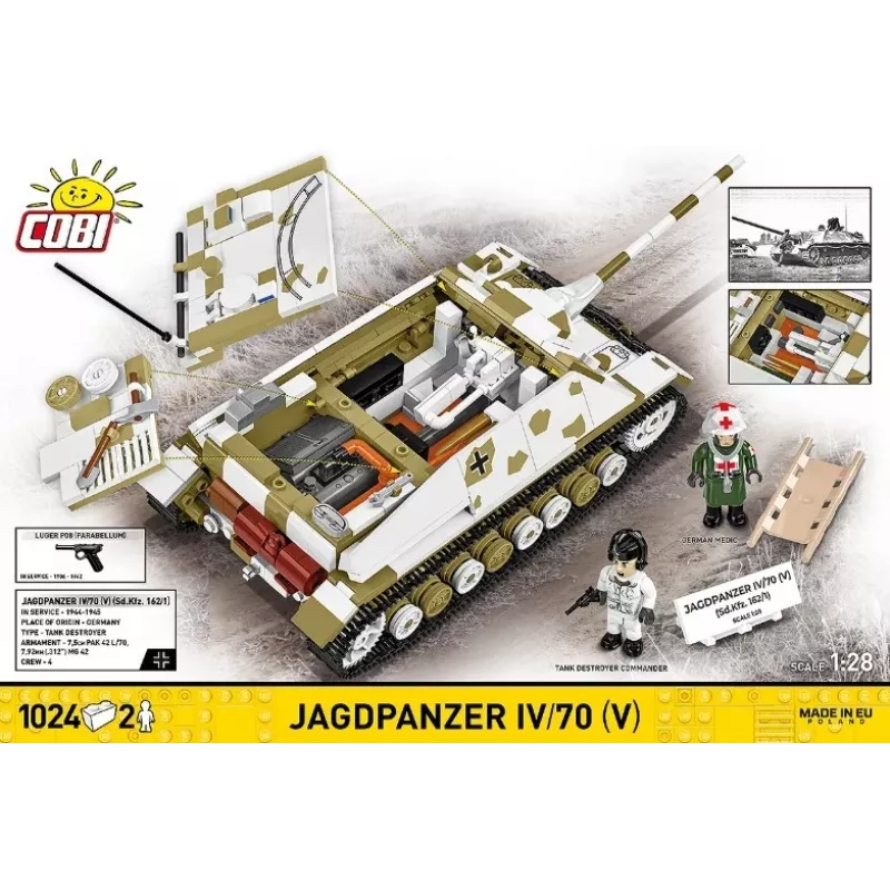 COBI KLOCKI Historical Collection Jagdpanzer IV/70 (V) (Sd.Kfz.162/1) conjunto de blocos 1024 peças