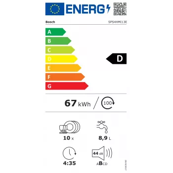 Máquina de lavar loiça Bosch SPS4HMI13E de instalação livre, 45 cm, classe energética D, inox