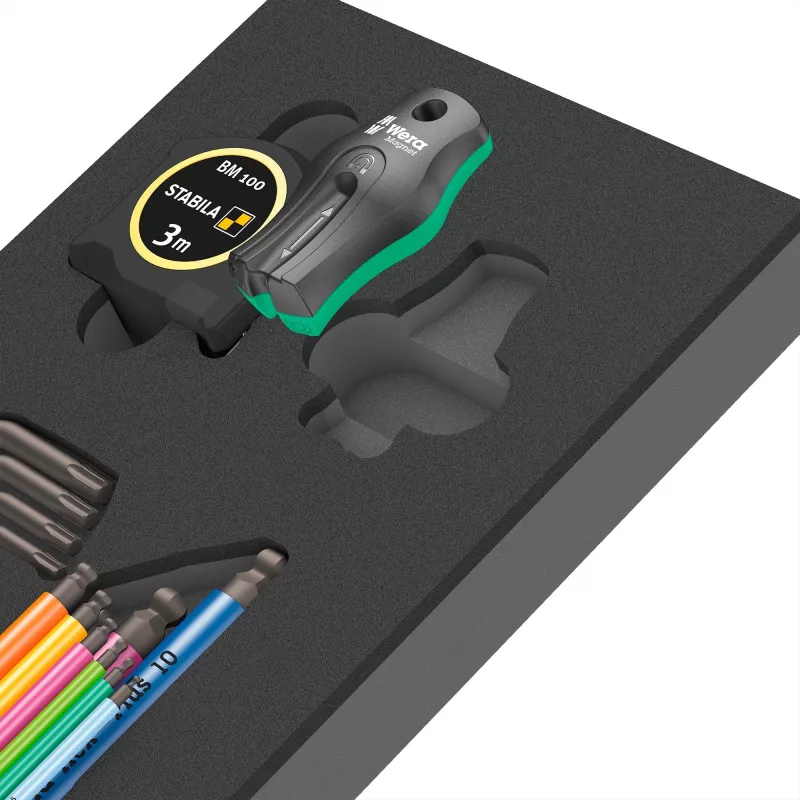 Conjunto de chaves em L Wera 9740 Hex-Plus métricas 9 peças com ponta esférica e codificação por cores