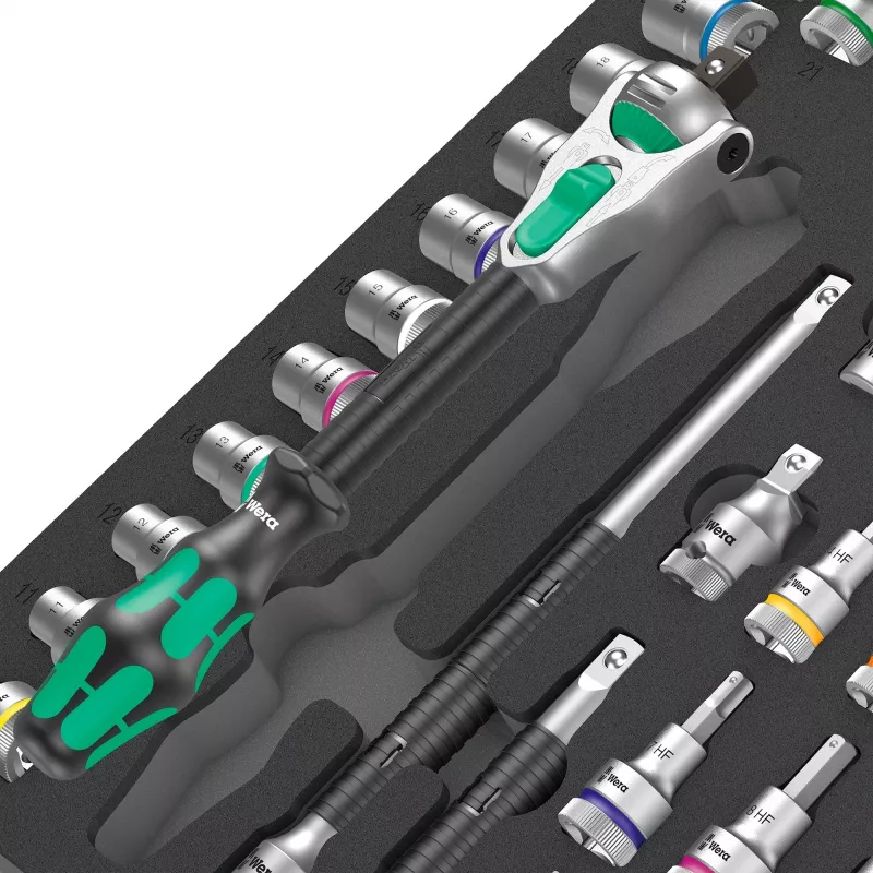 Conjunto de chaves de roquete e caixa Wera 9722 C Zyklop 1/2