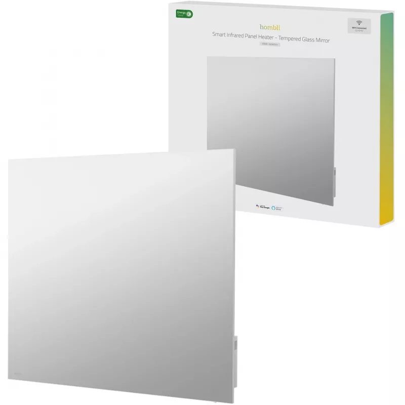 Painel de aquecimento inteligente de vidro infravermelho Hombli 400W espelho