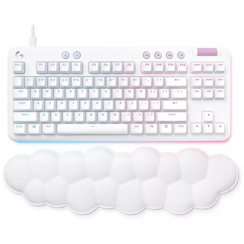Teclado Gaming Mecânico Logitech G G713 TKL - White Mist (Aurora Collection)
